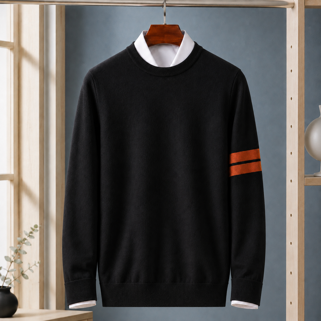 Cedric-Cole Crew Neck Sweater - Black