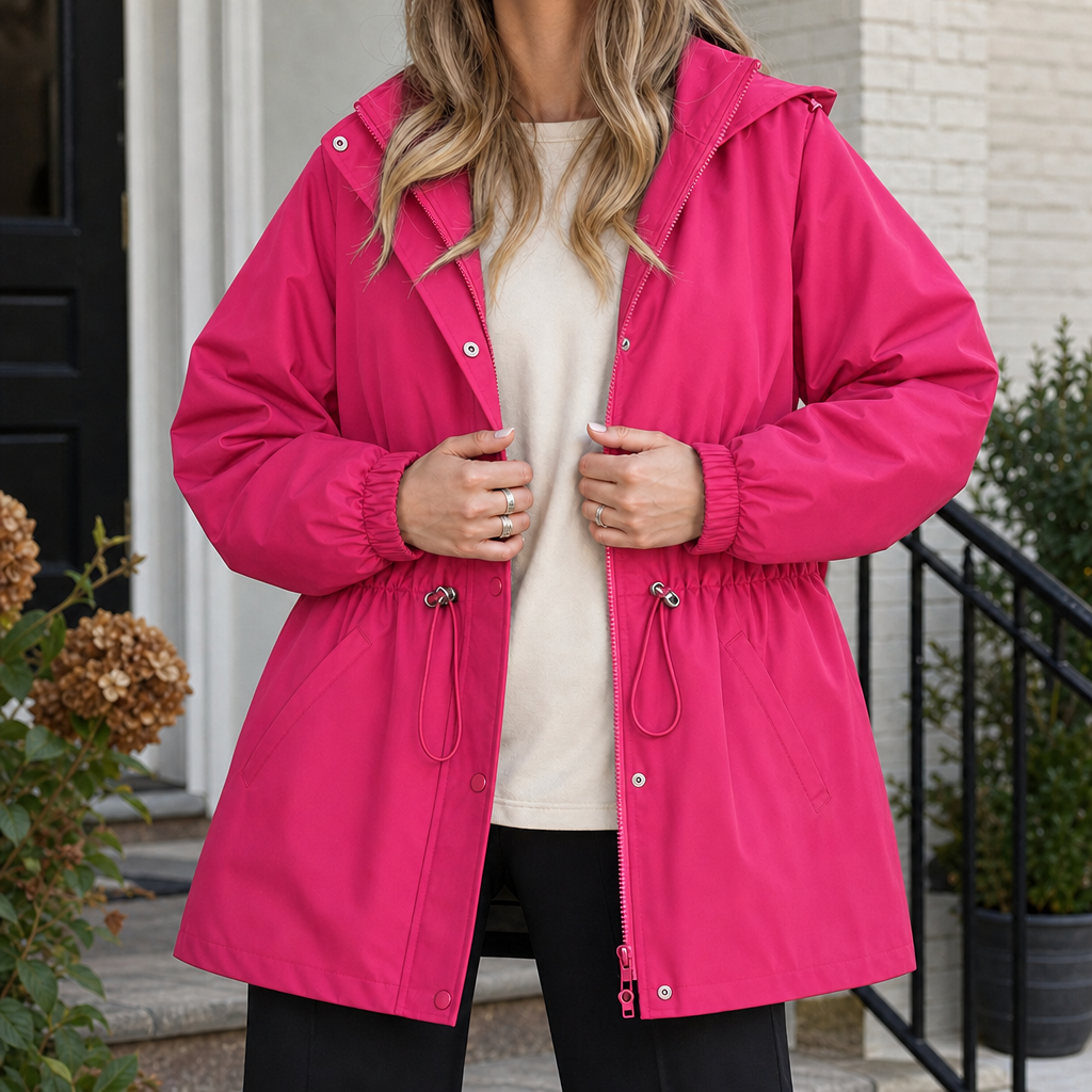 Ludovica Drawstring Jacket - Rose Red