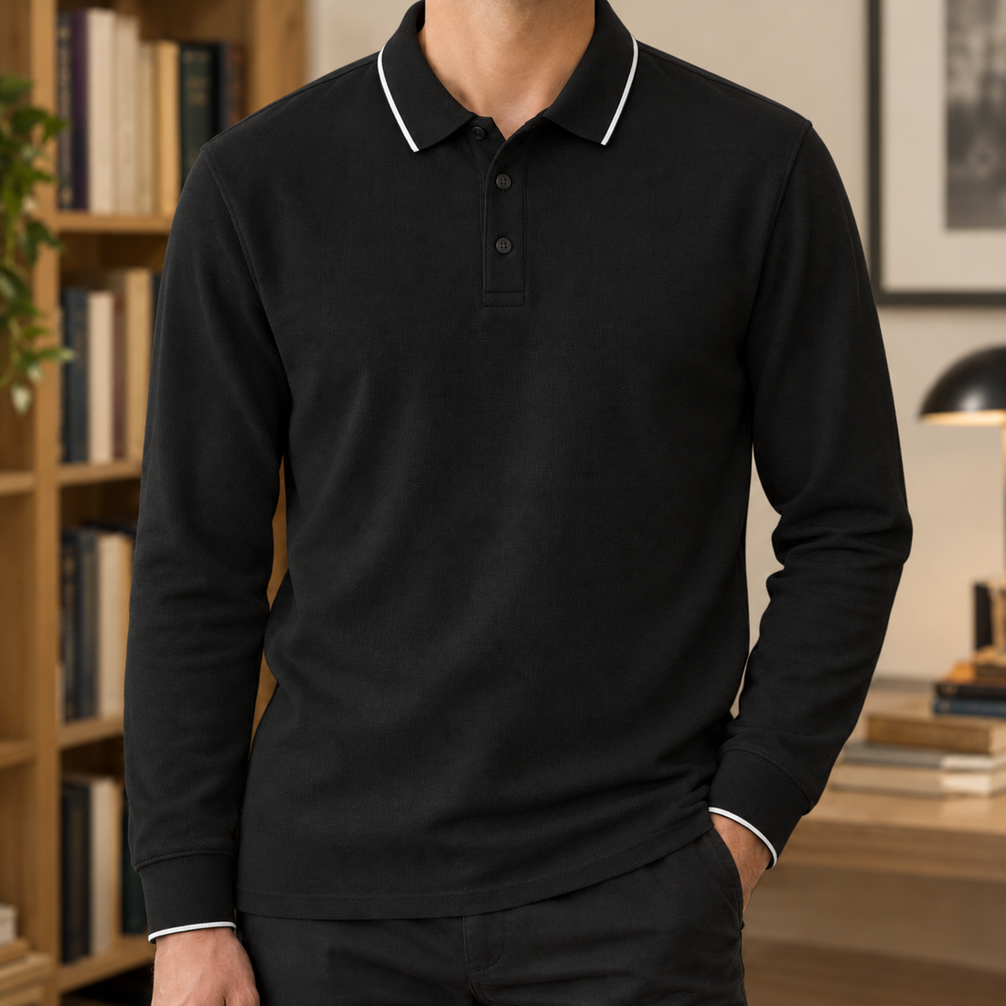 Donovan-Ellis Slim Fit Polo - Black