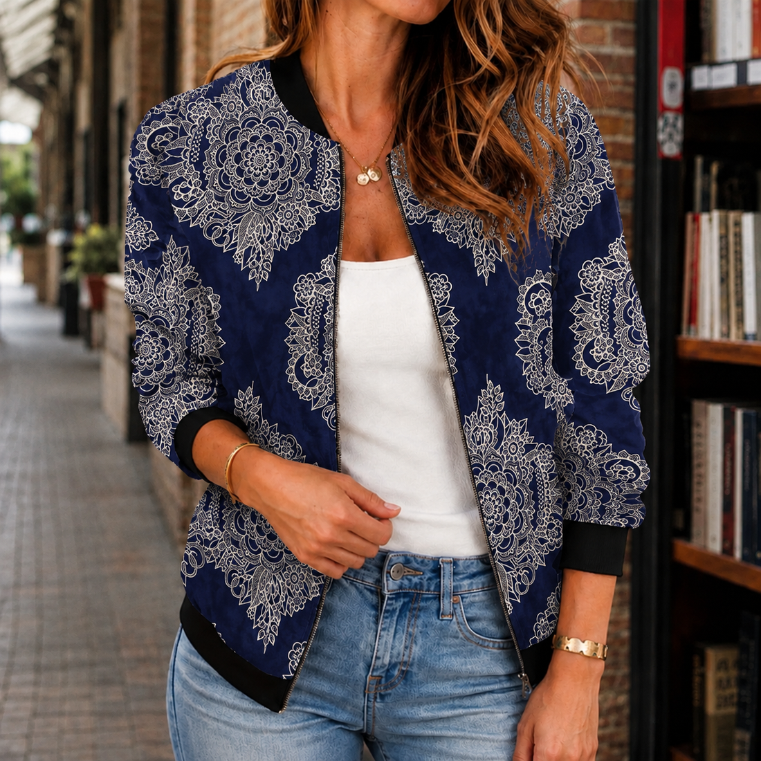 Margot-Skye Printed Jacket - Blue