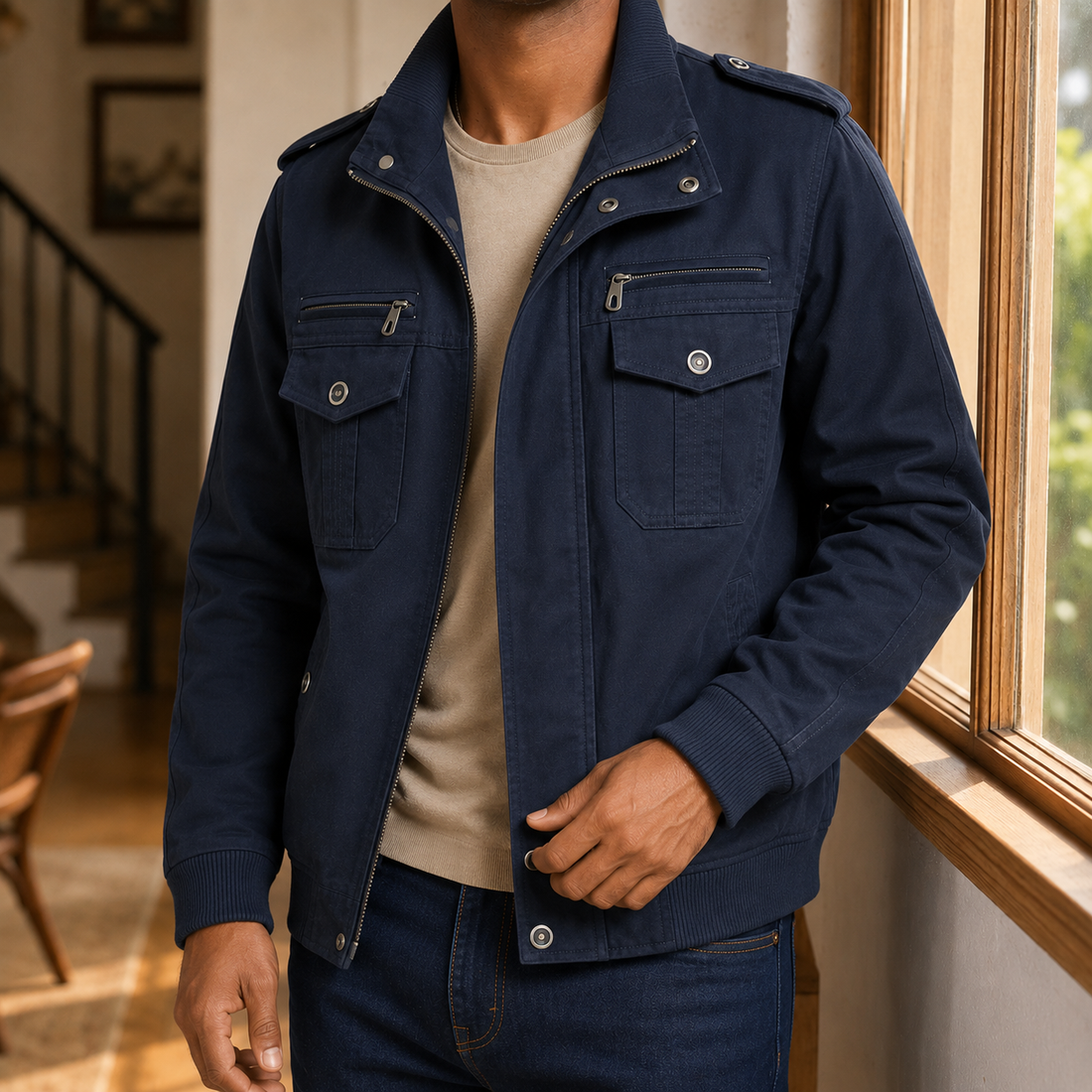 Caspian-York Bomber Jacket - Blue