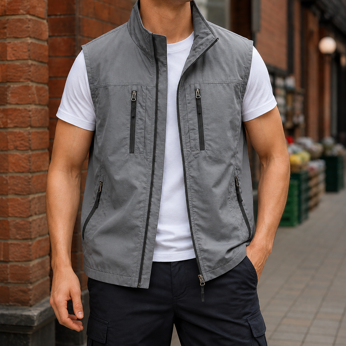 Matthias-Flynn Utility Vest - Gray