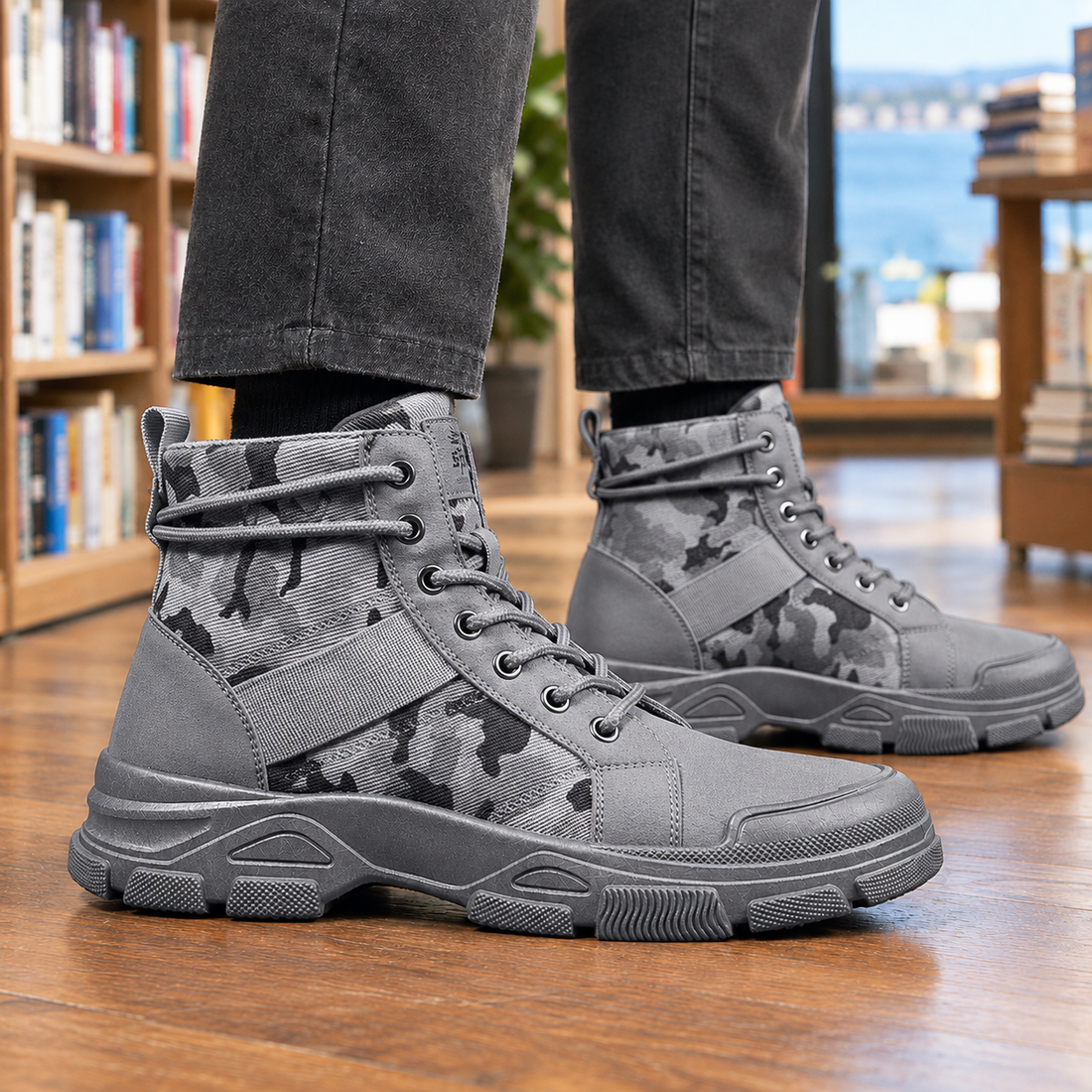 Sforza Camouflage Boots - Gray
