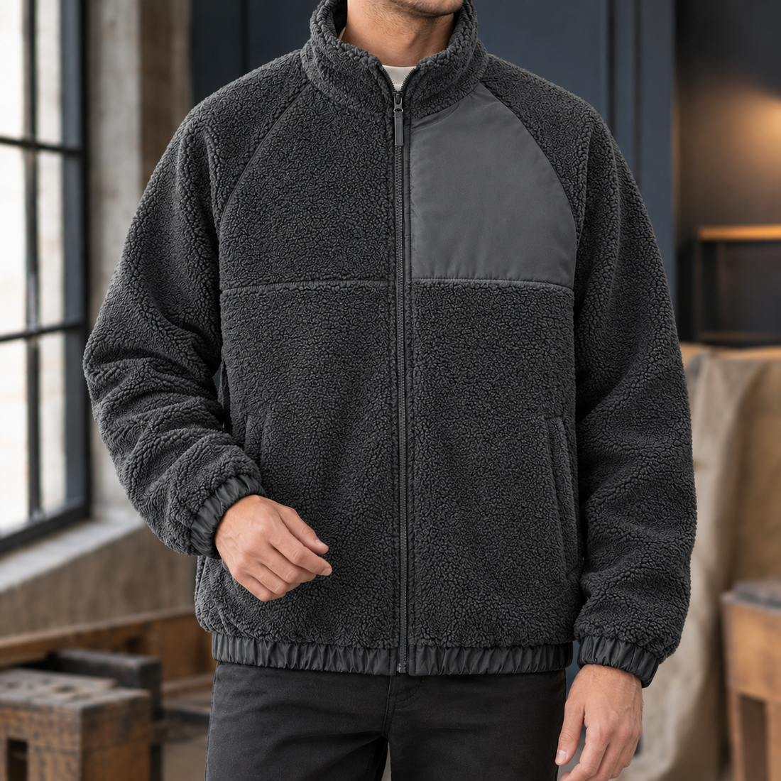 Asher-Reid Fleece Jacket - Dark Gray