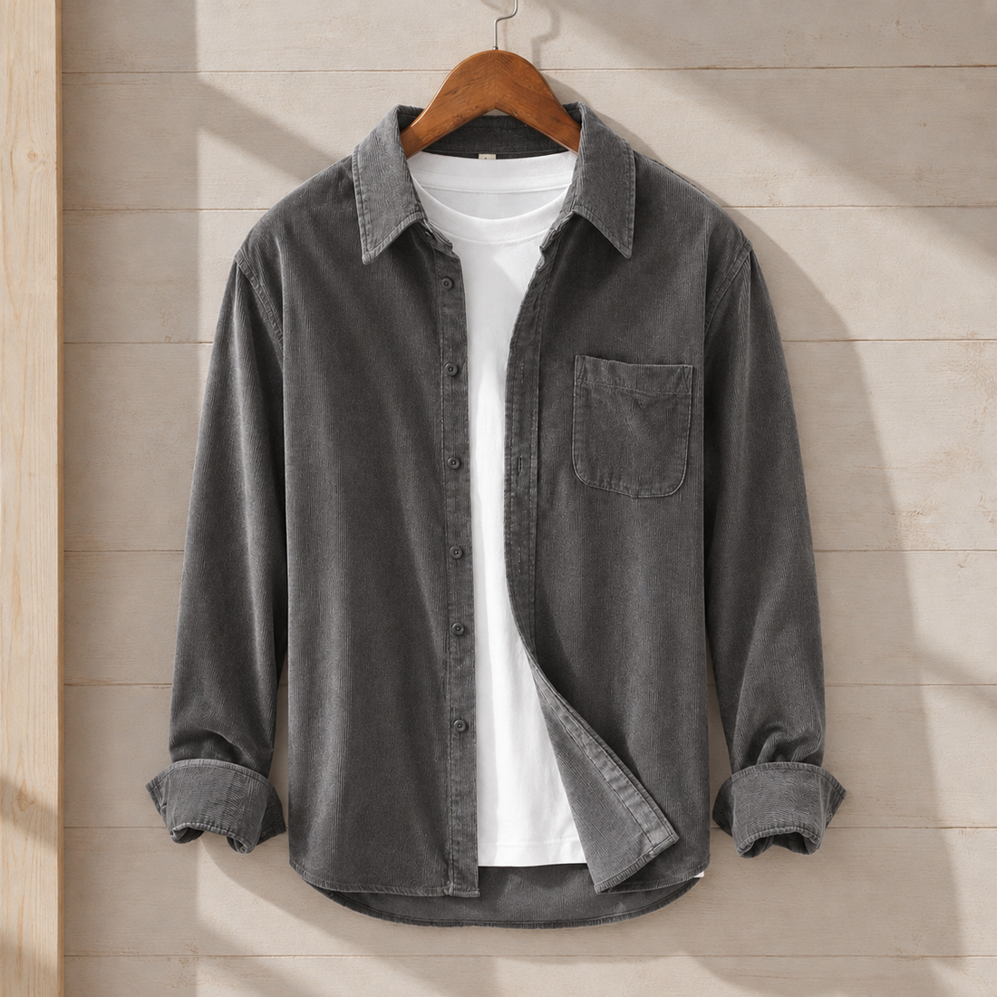 Tristan-Rhys Corduroy Shirt - Anthracite