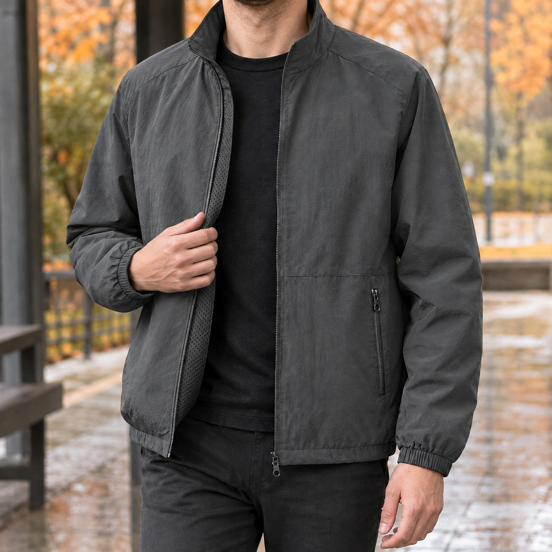 Orson-Rhys Zip Jacket - Dark Gray