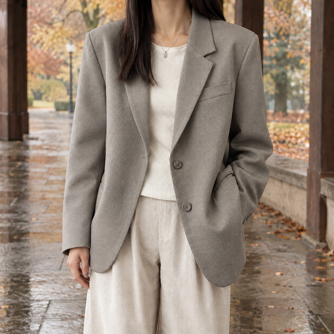 Philippa-Grace Relaxed Blazer - Green Card