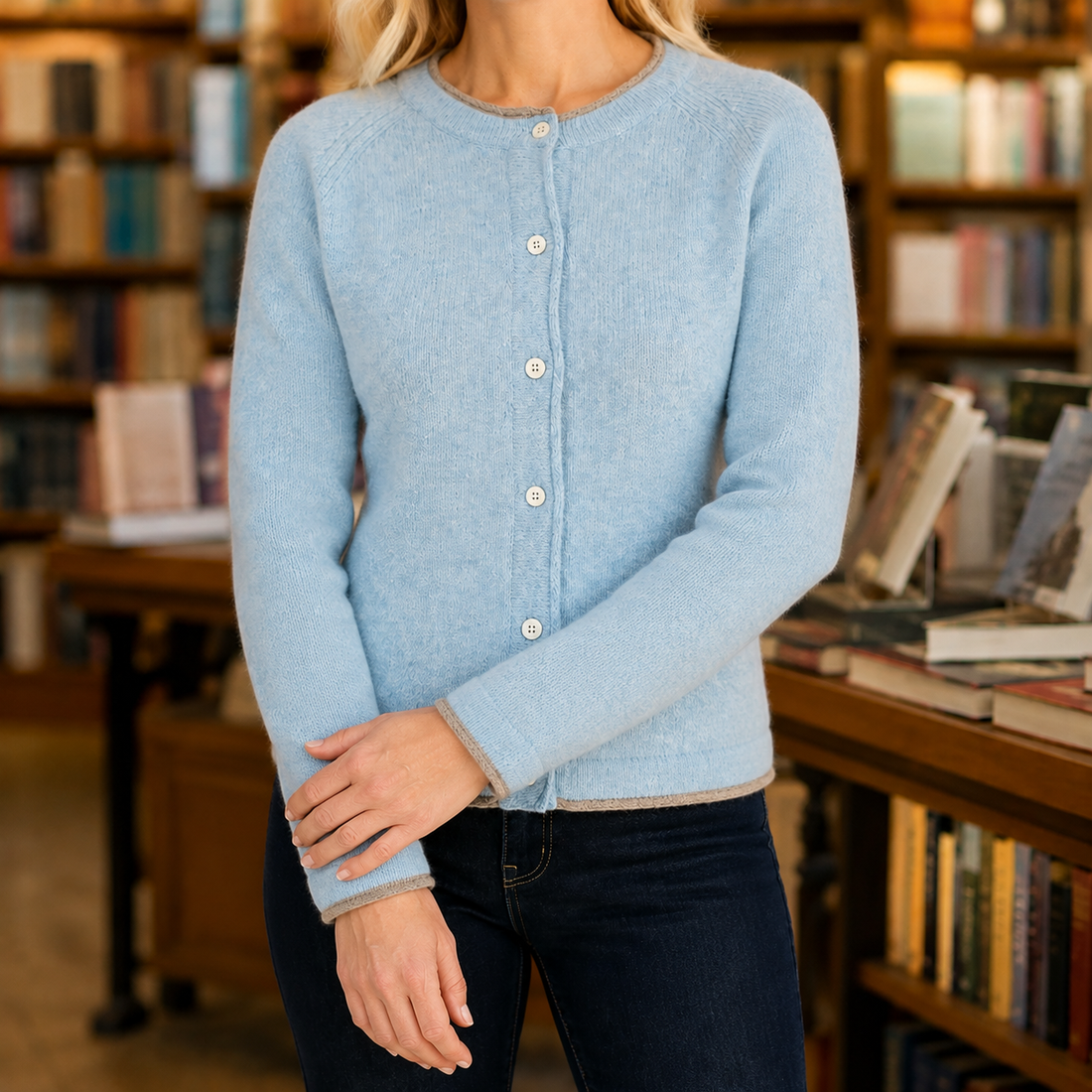 Mina Cashmere Sweater - Sky Blue