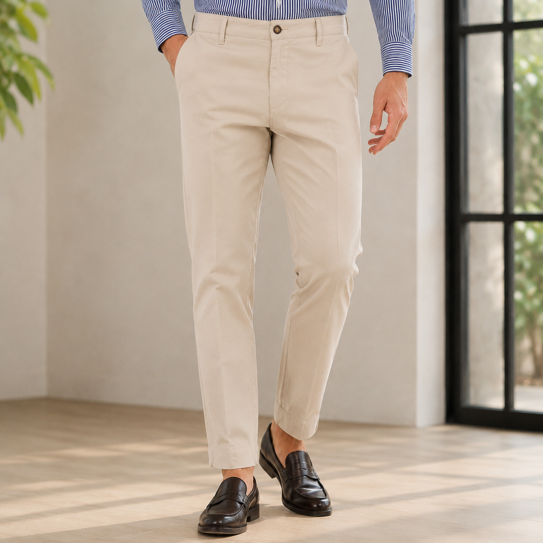 August-Grant Tapered Pants - Beige