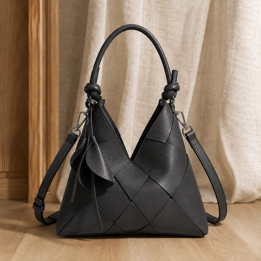 Orsini Woven Shoulder Bag - Charcoal