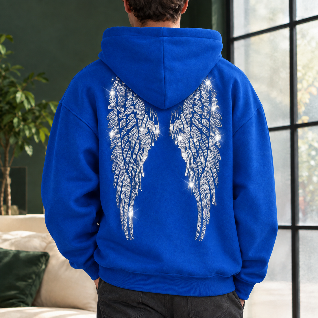 Mathias-Wade Rhinestone Hoodie - Royal Blue