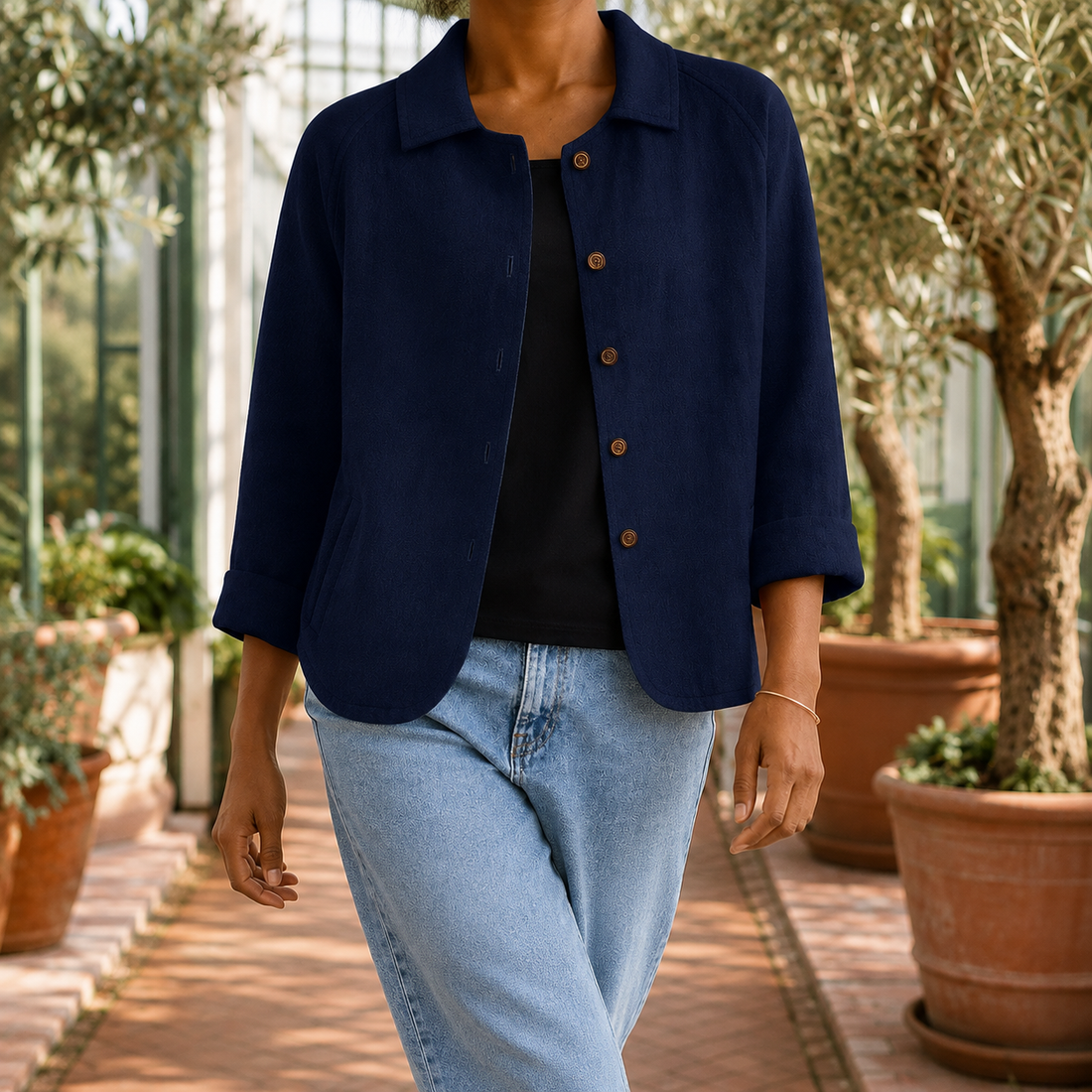 Soraya-Lane Collared Sweater - Blue