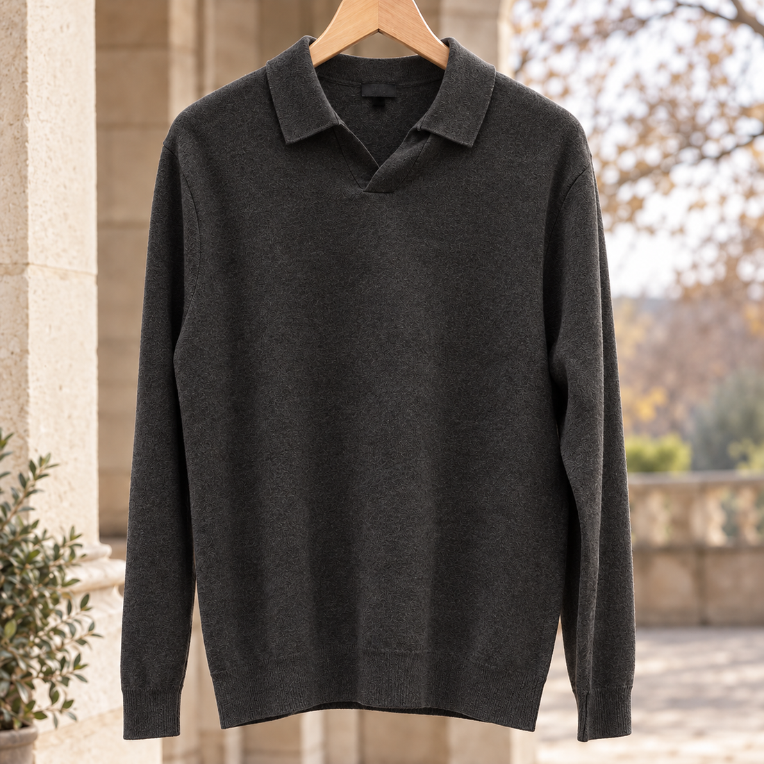 Sebastien-Reid Open Collar Sweater - Black