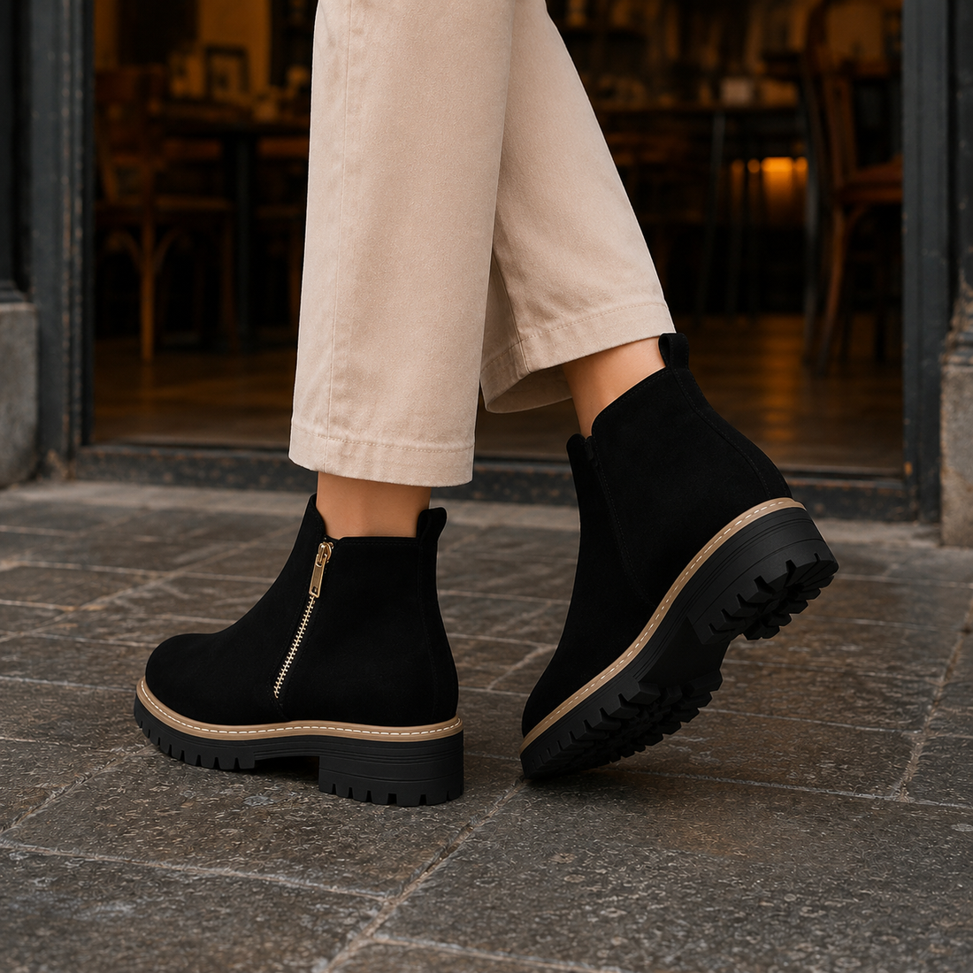 Savoia Zip Ankle Boots - Black