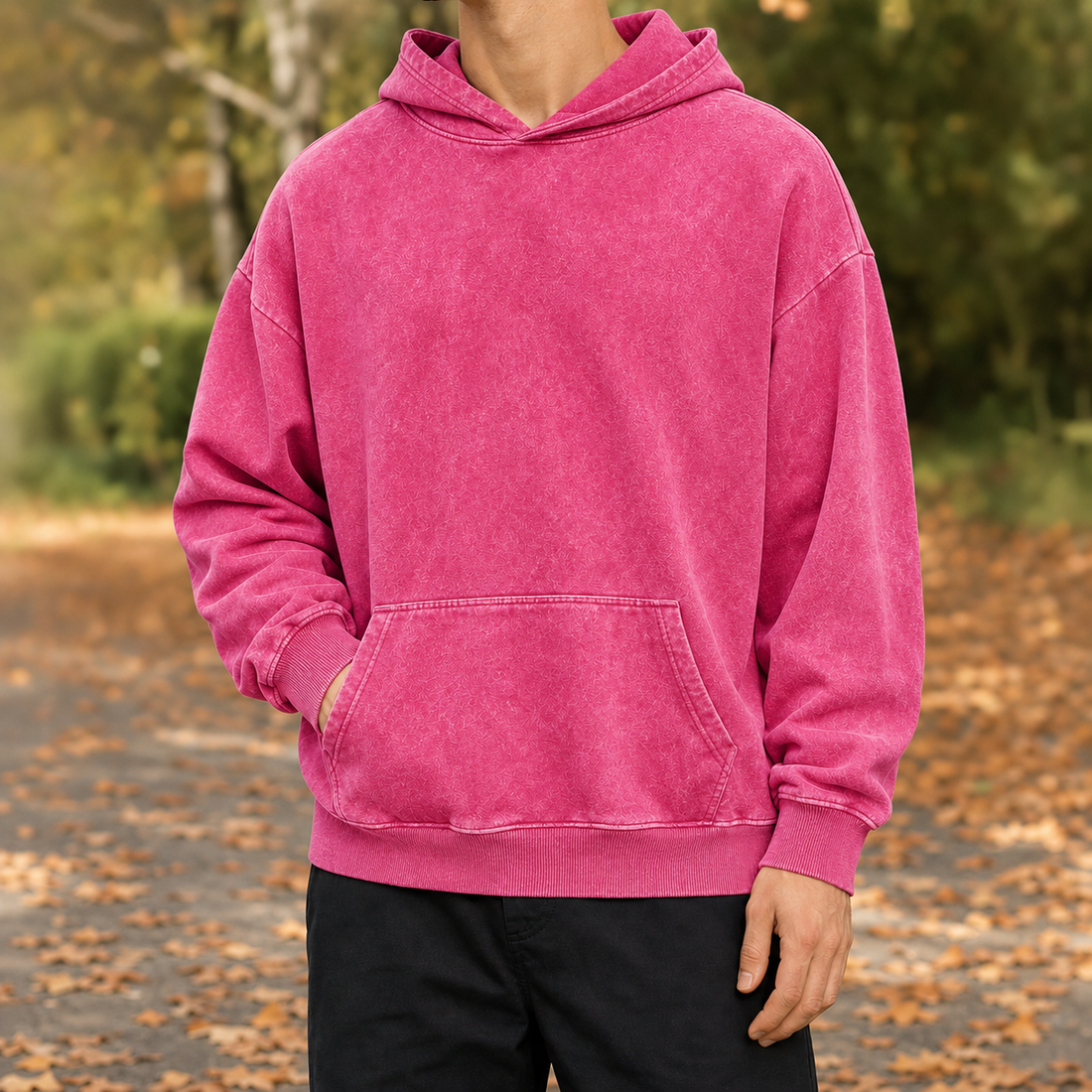 Romain-Lane Washed Hoodie - Rose Red