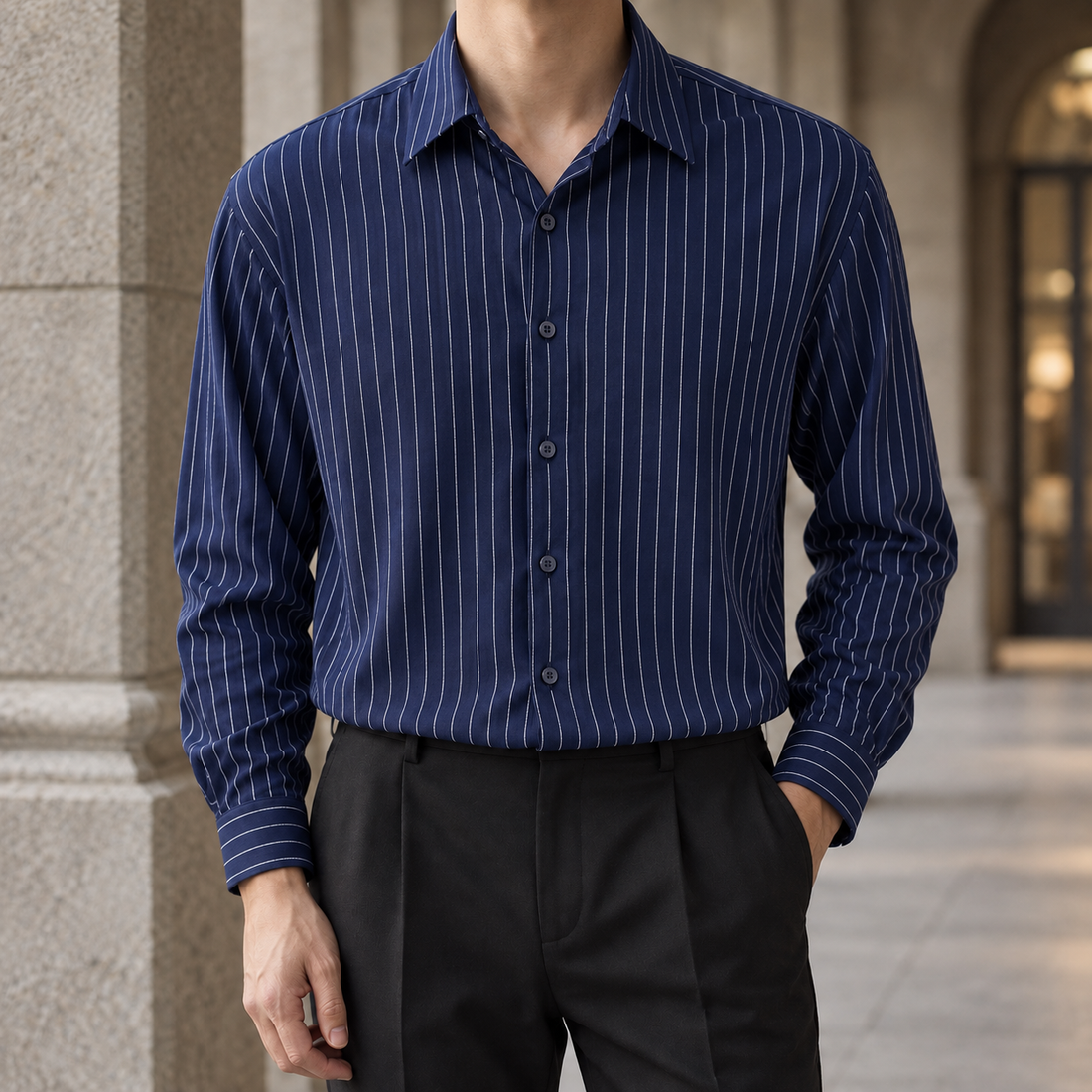 Gaspard-York Relaxed Shirt - Blue