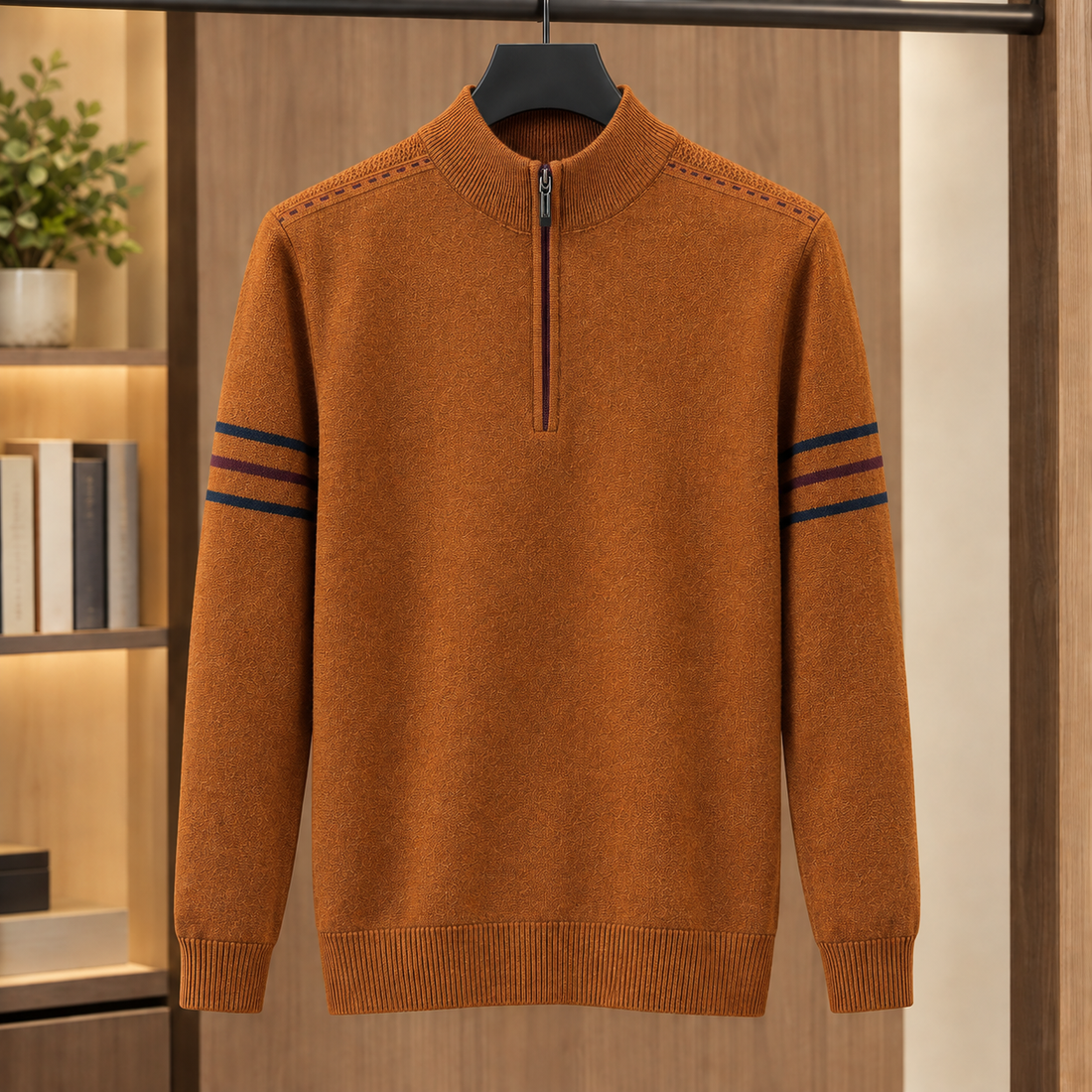 Corwin-Flynn Half Zip Sweater - Orange