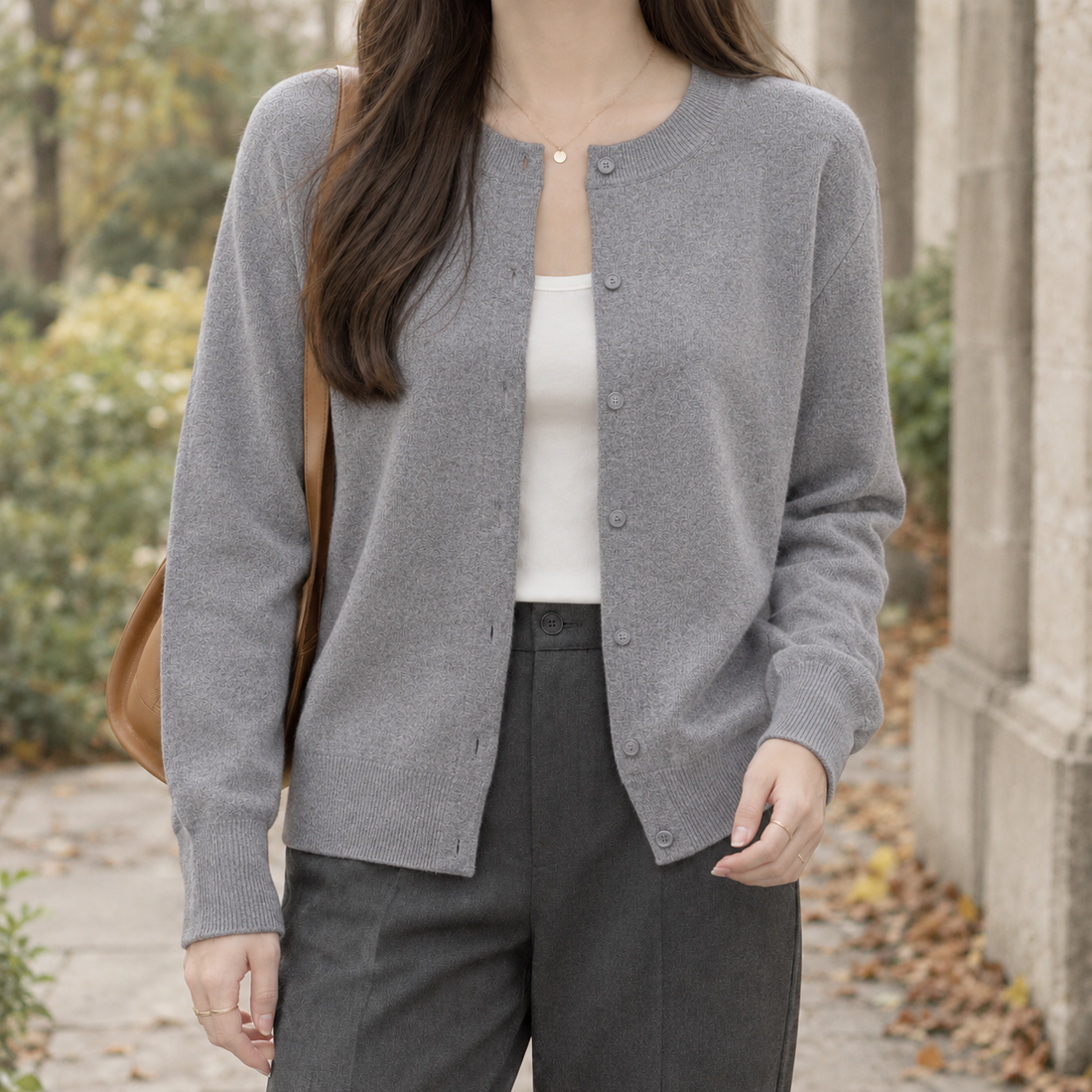 Leontine-Hope Cashmere Cardigan - Gray