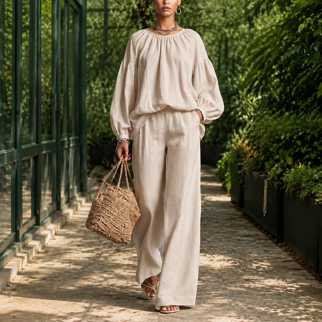 Perla-Elise Breezy Set - Beige