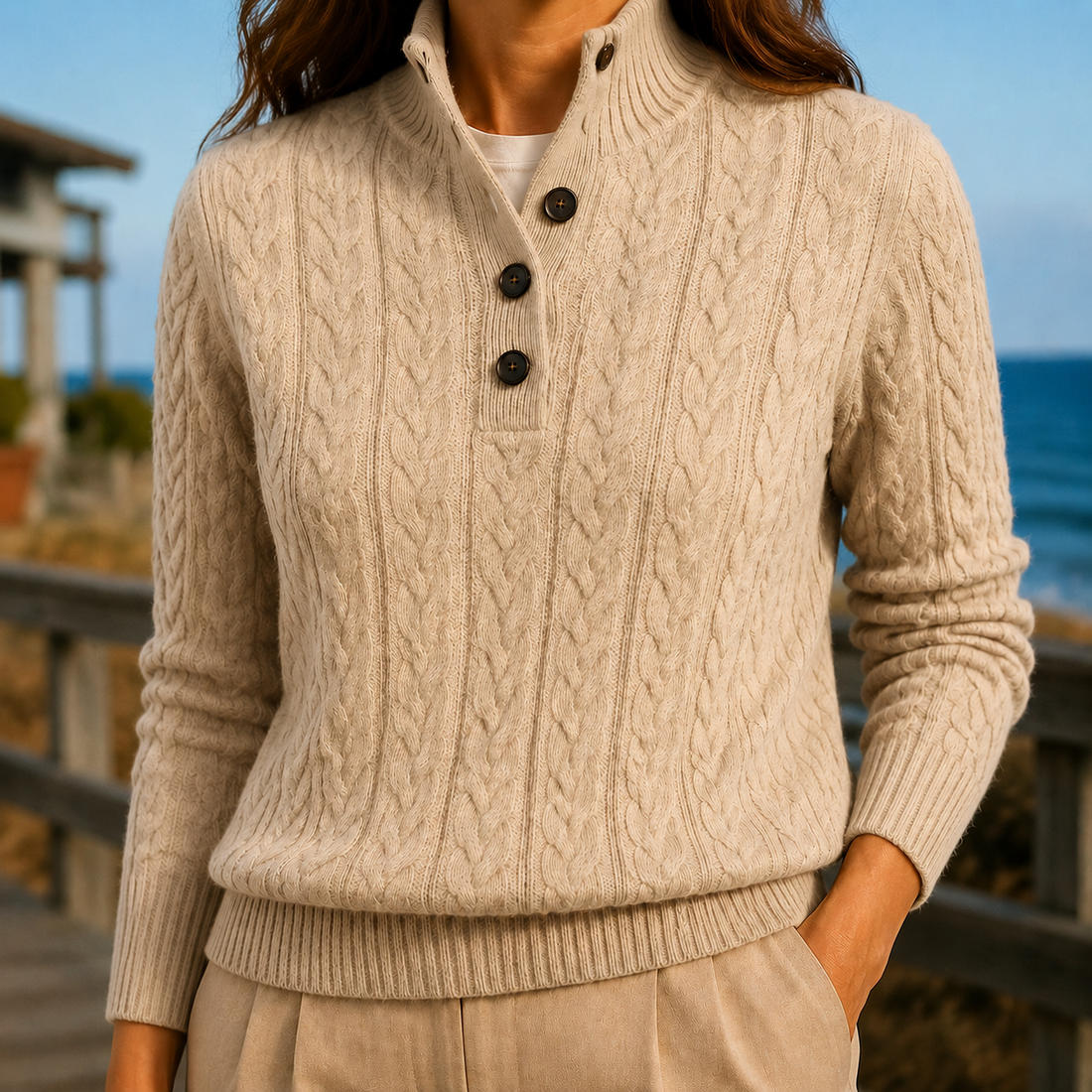Nerissa-Claire Cashmere Sweater - Khaki
