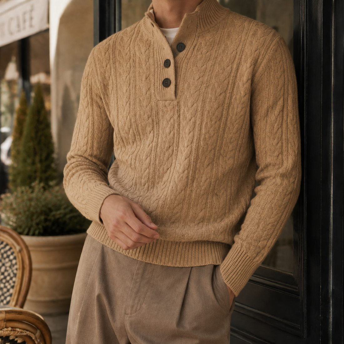 Barnaby Cashmere Sweater - Khaki