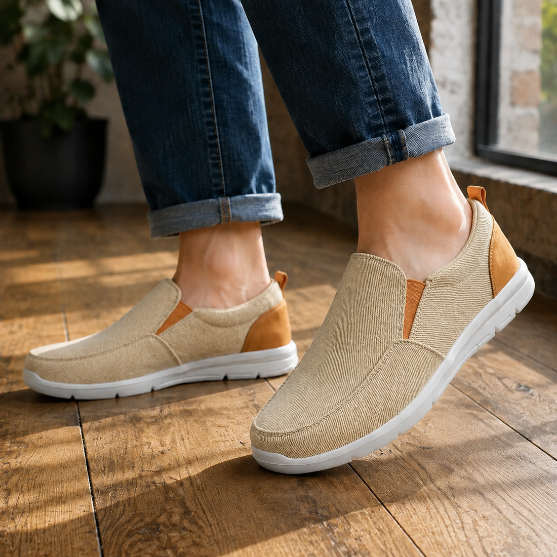 Santoro Slip-On Shoes - Beige