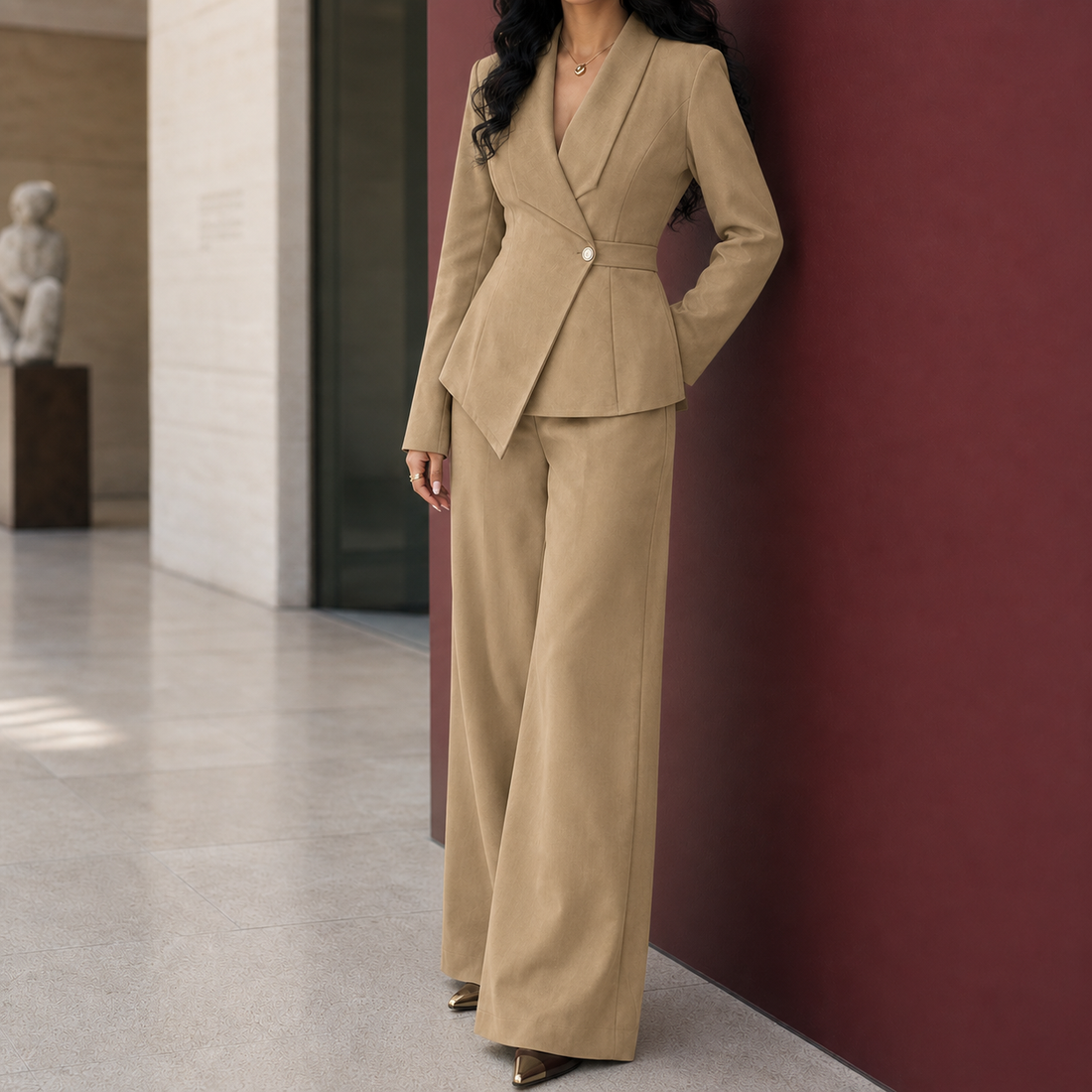 Candela Tailored Set - Tan (Standard)