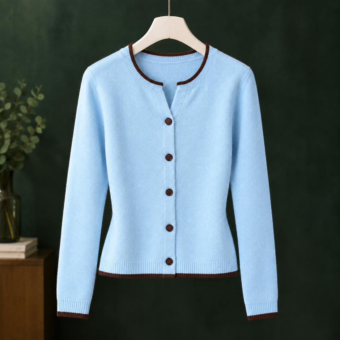 Michelle-June Contrast Cardigan - Blue