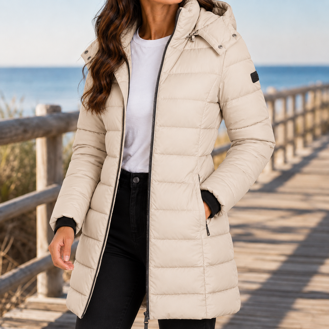 Dahlia-Claire Quilted Jacket - Beige