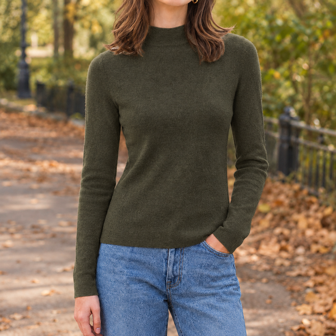 Wilhelmina-Rae Cashmere Sweater - Moss Green
