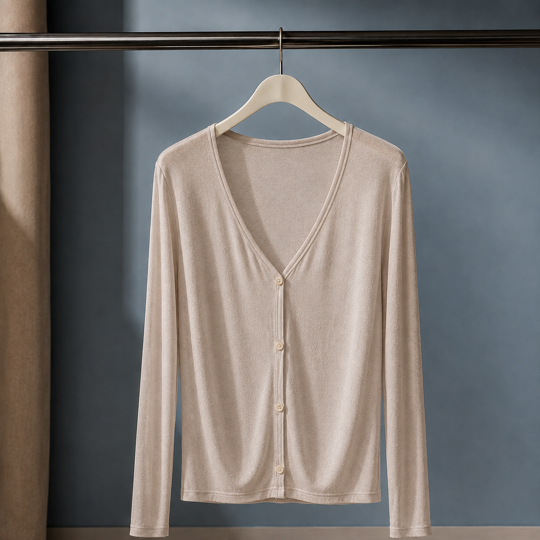 Manon V Neck Sweater - Milk Coffee Color