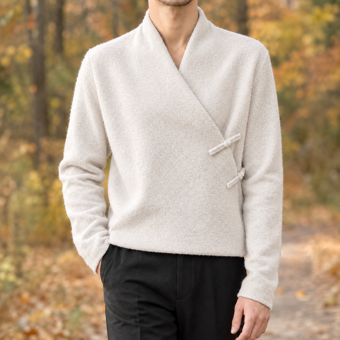 Harrison-Lane Pure Wool Sweater - Pure Rice