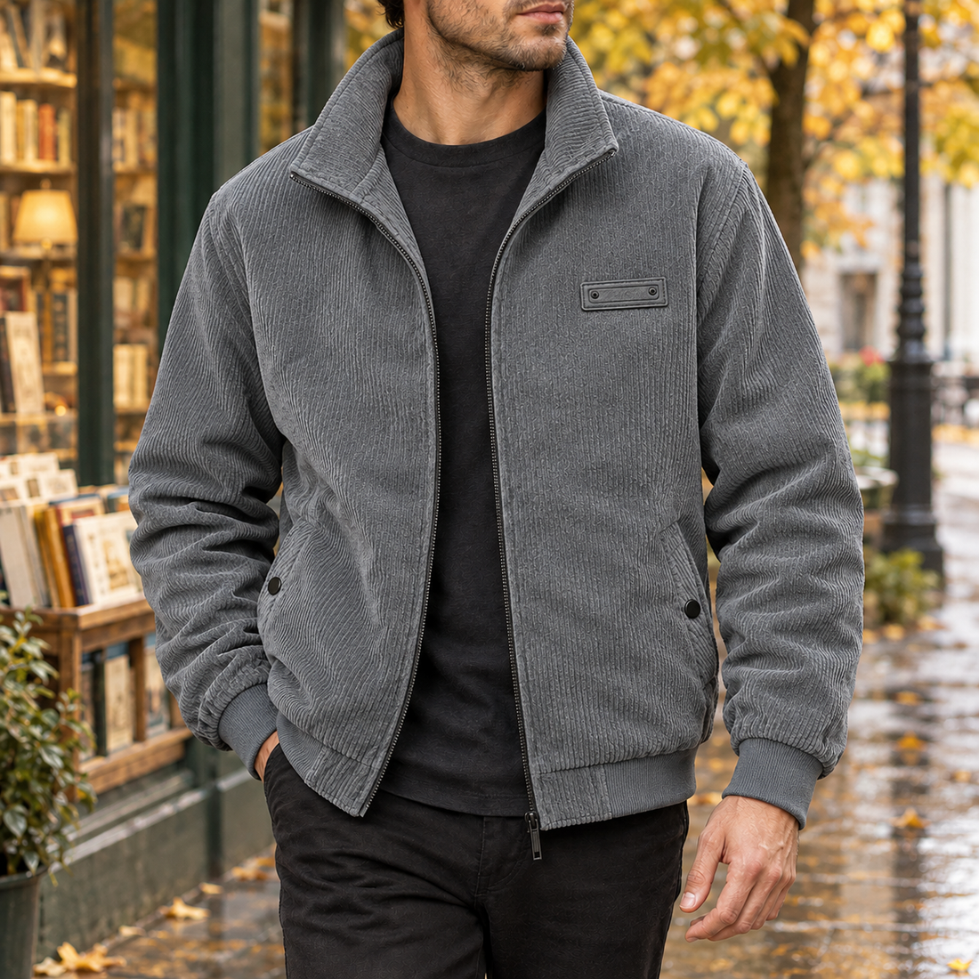 Evan-Wade Corduroy Jacket - Gray