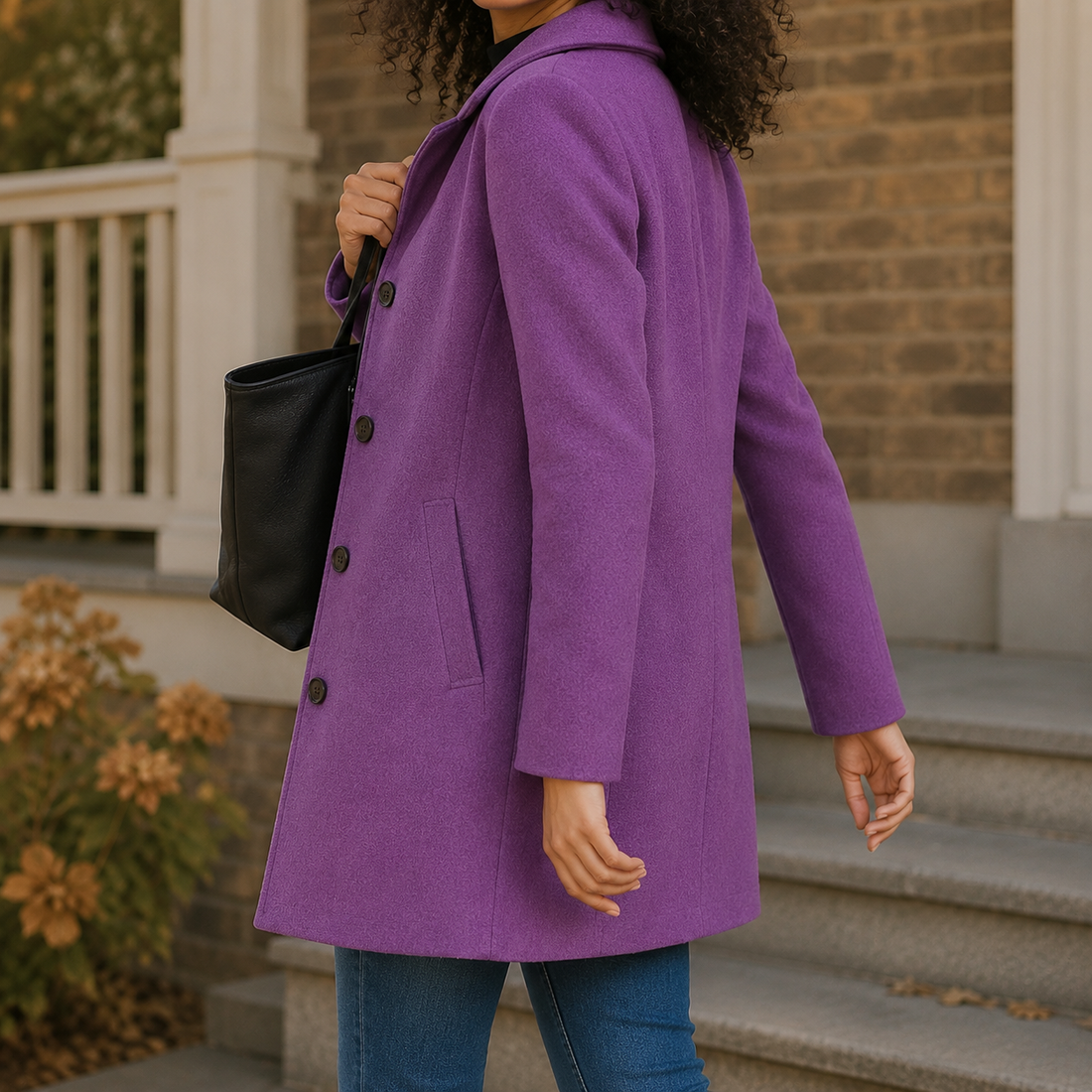 Alba-Sage Straight Cut Coat - Purple