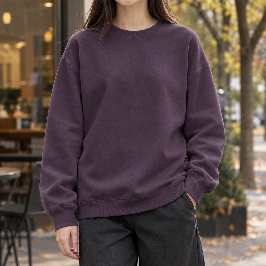 Florence-Kate Relaxed Sweatshirt - Plum Purple