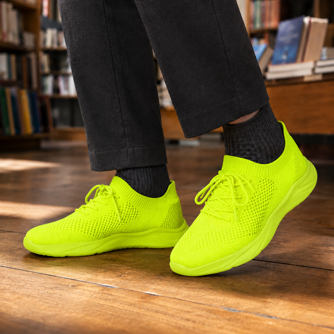 Comacchio Knit Sneakers - Fluorescent Green