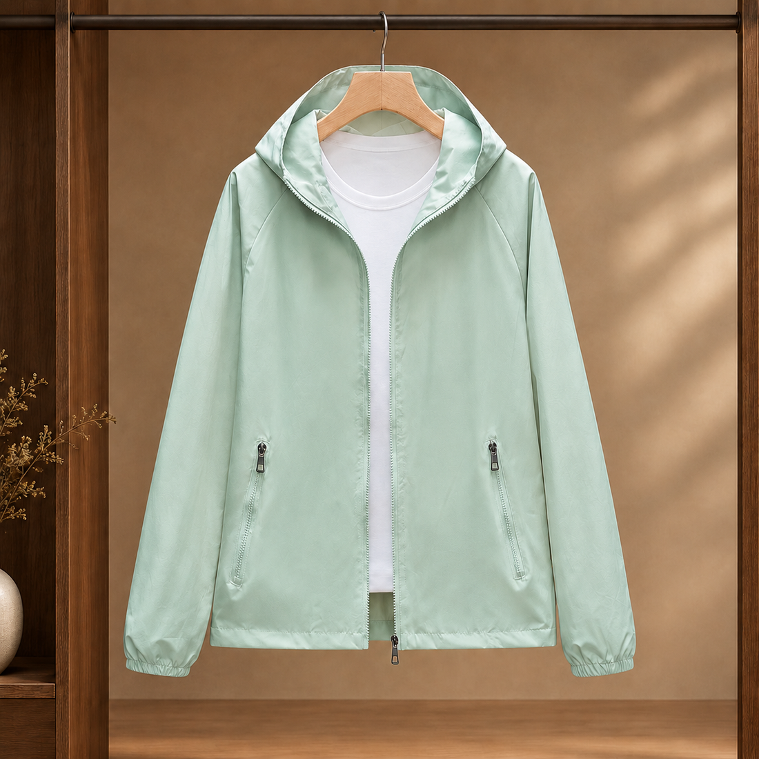 Ariane Hooded Zip Jacket - Light Green