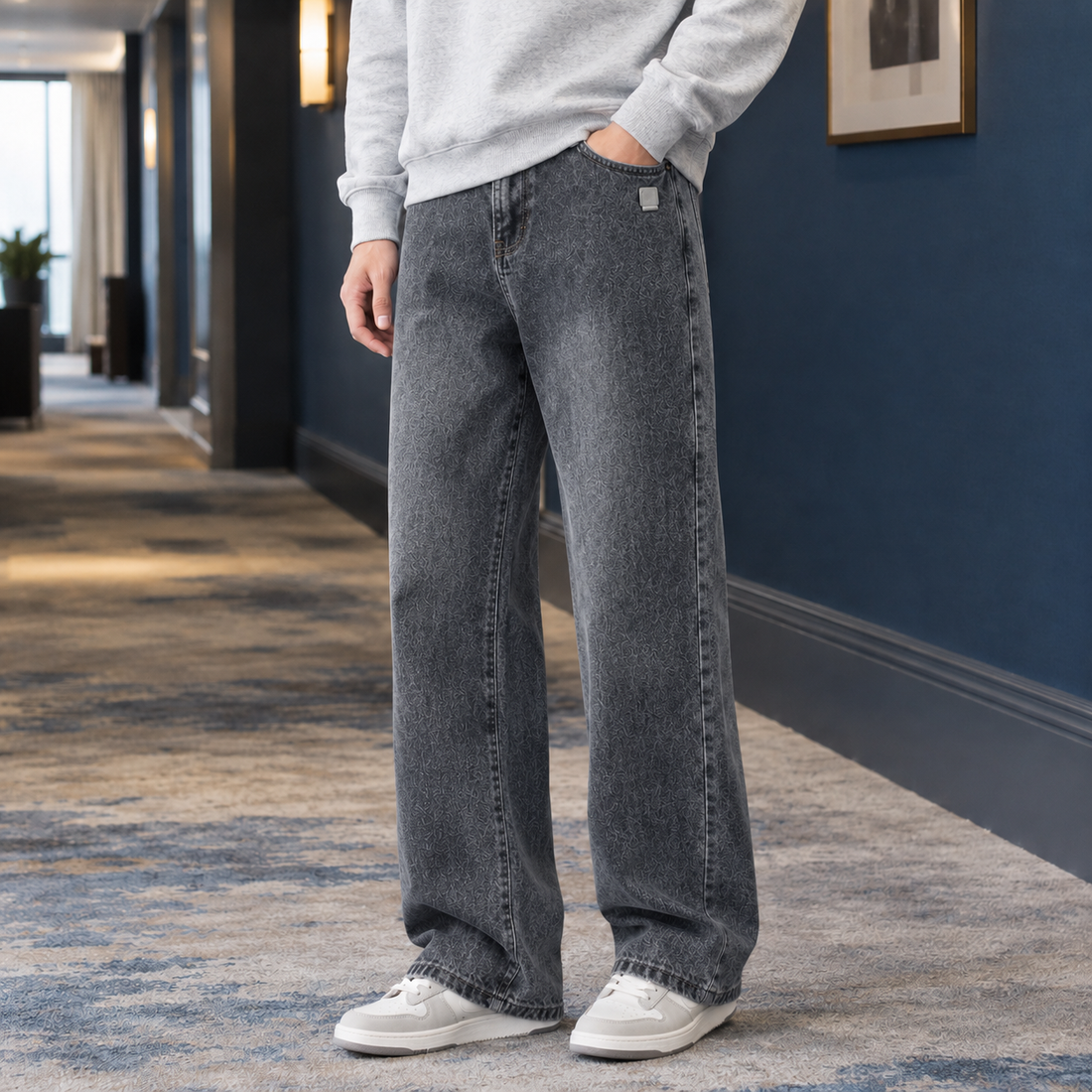Theo-Wren Straight Jeans - Cement Gray