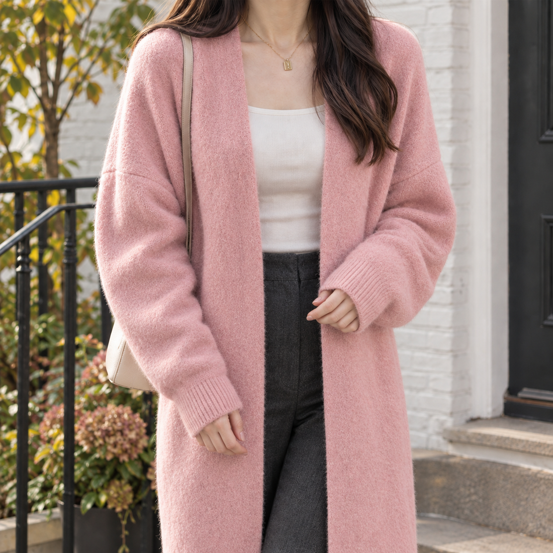 Berenice Open Front Cardigan - Pink