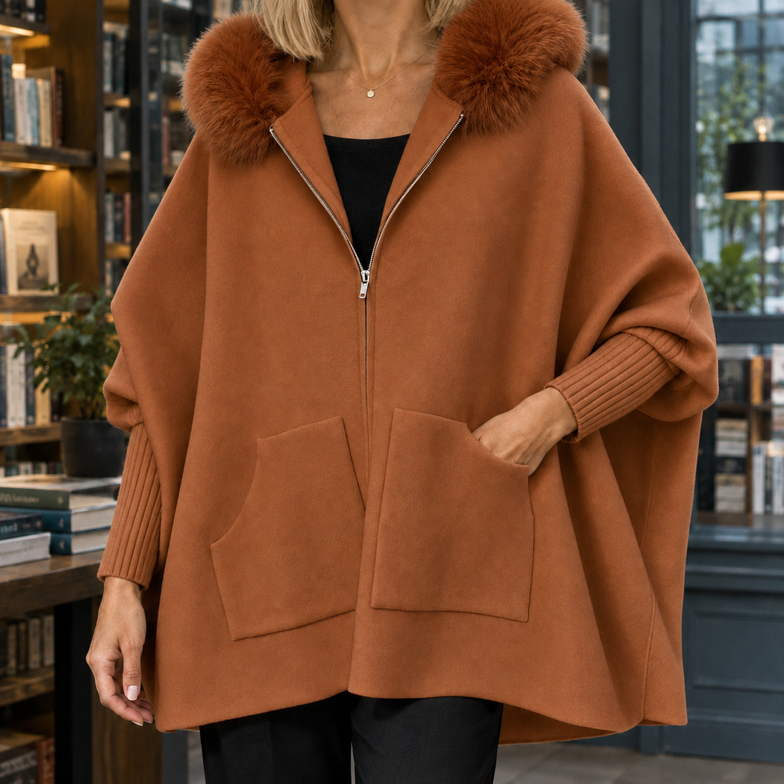 Tallulah-Marie Hooded Jacket - Caramel Brown