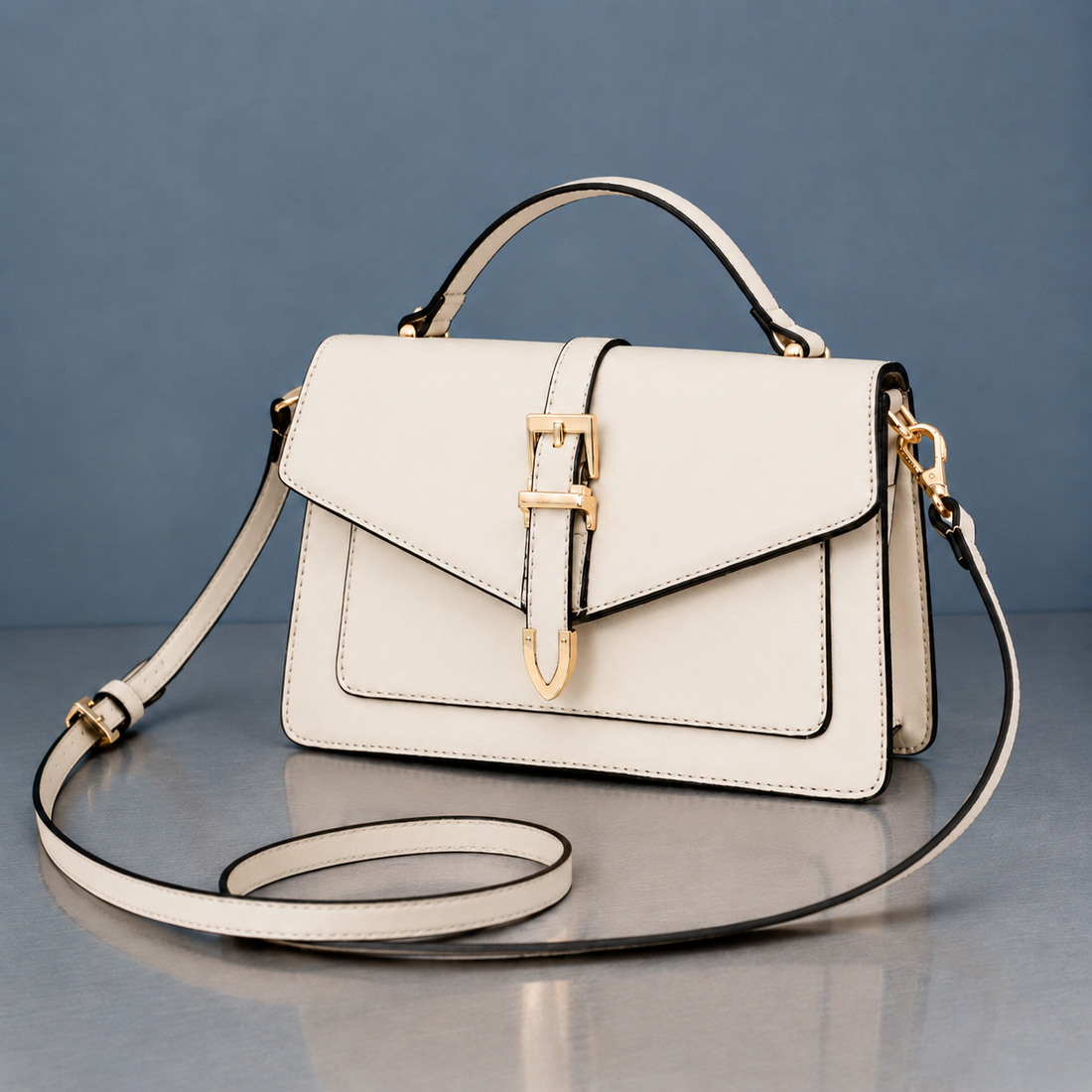 Arcuri Structured Satchel - Valkoinen