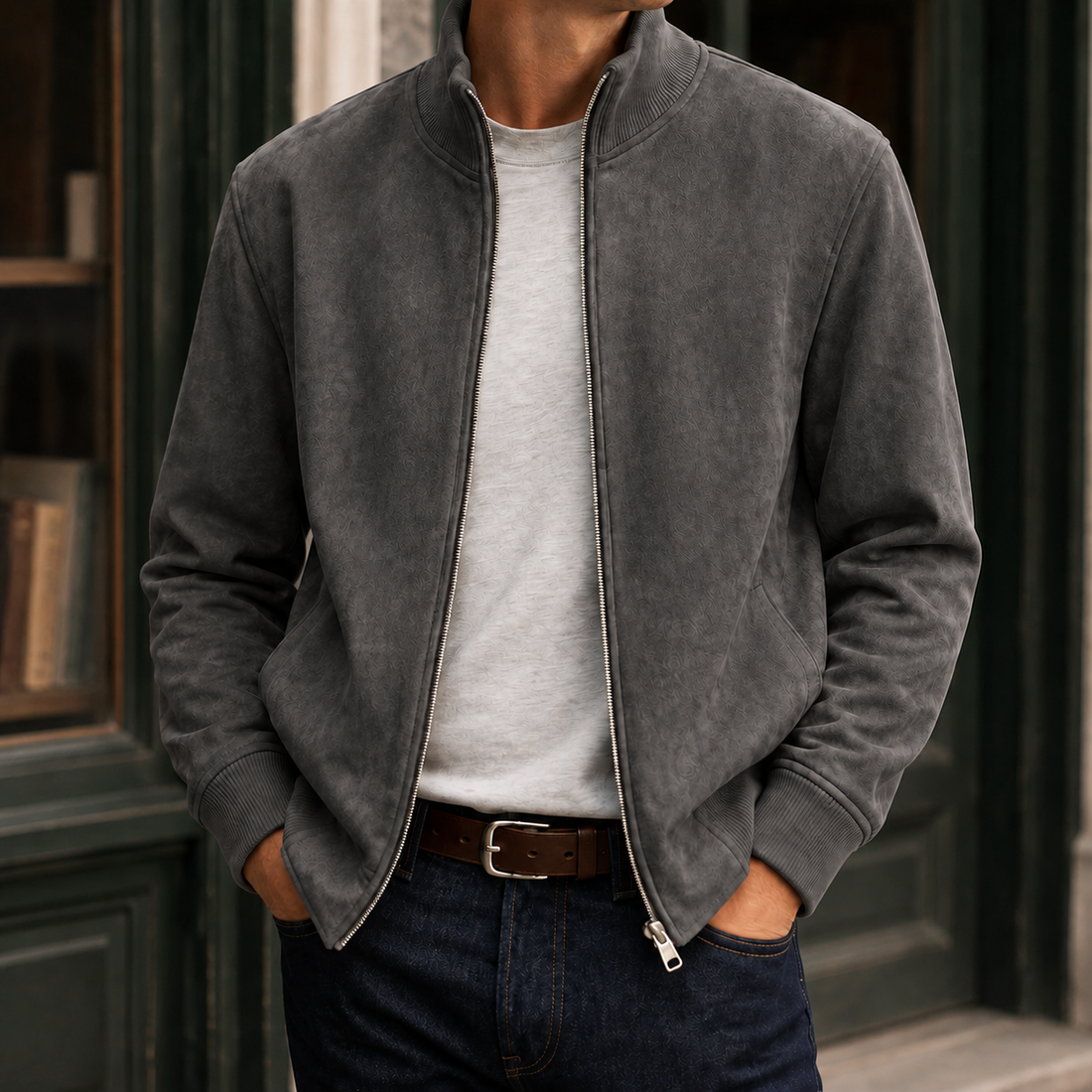 Zane-Miles Suede Jacket - Gray