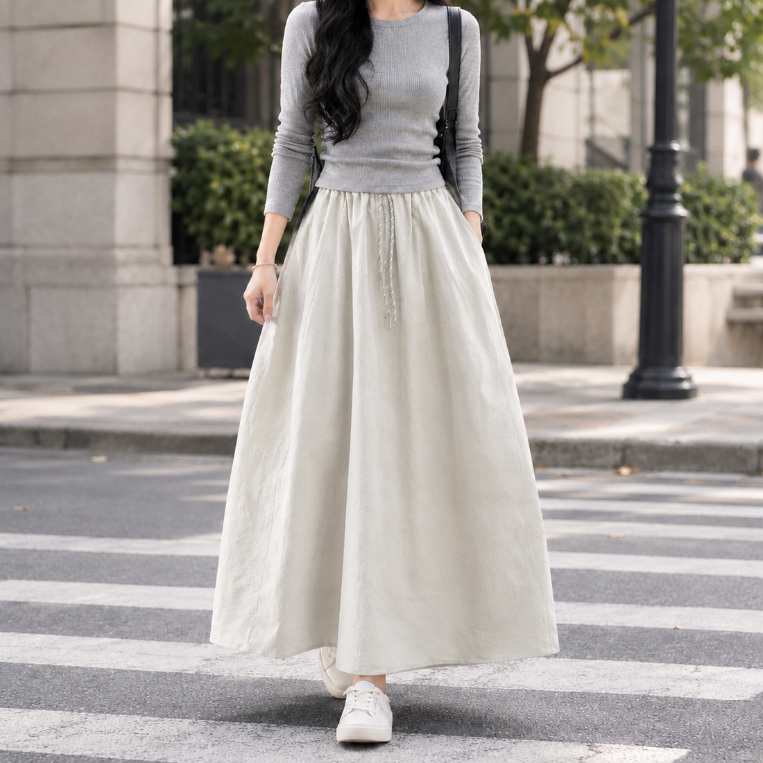 Geraldine Wide Leg Pants - Light Khaki