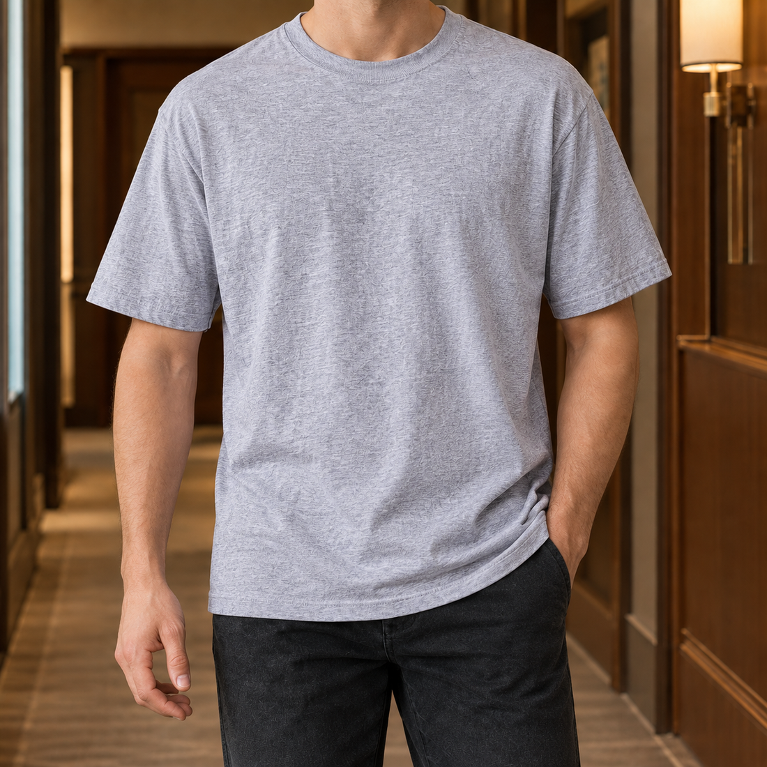 Aurelien Crew Neck T-Shirt - Gray