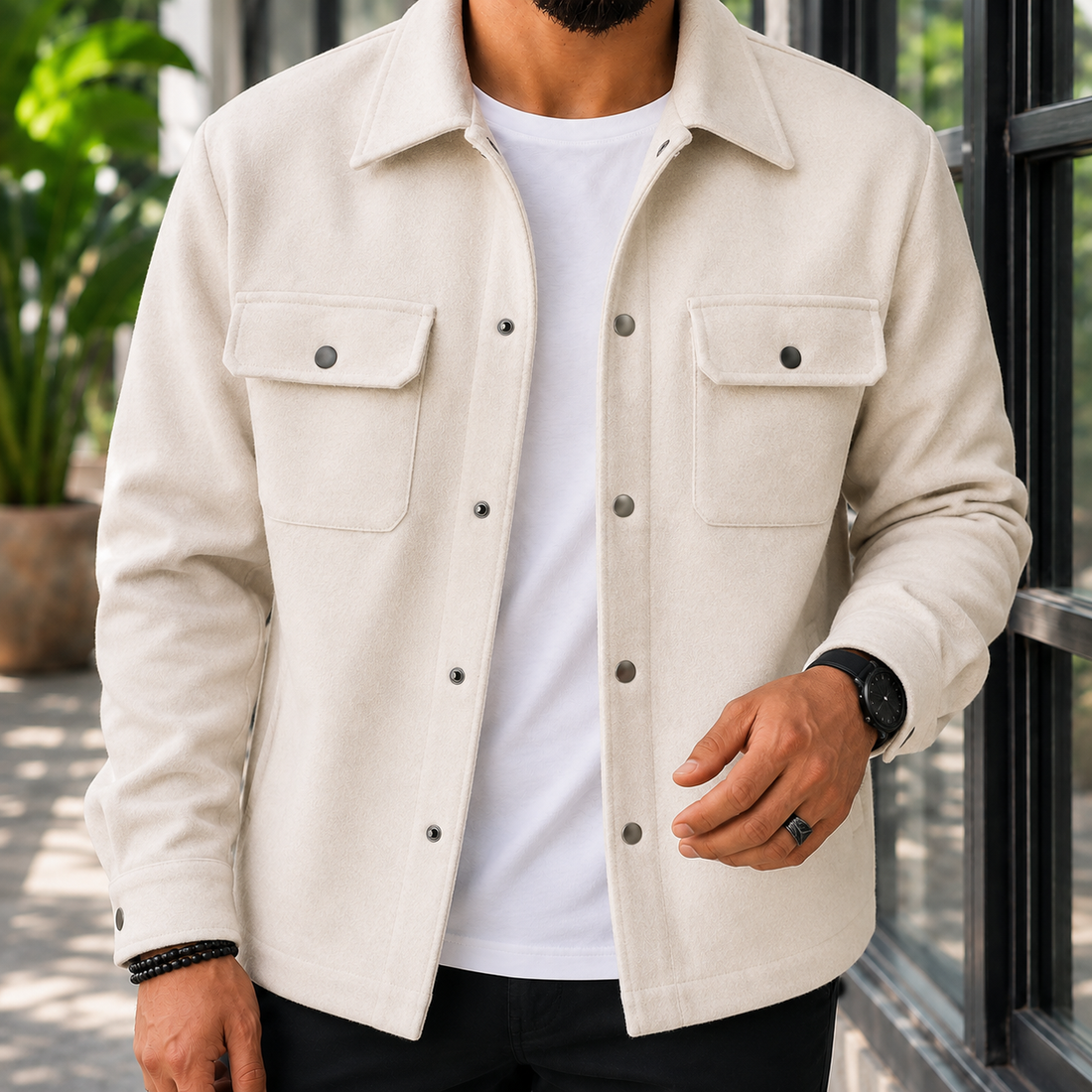 Thaddeus Brushed Jacket - Soft Off-white