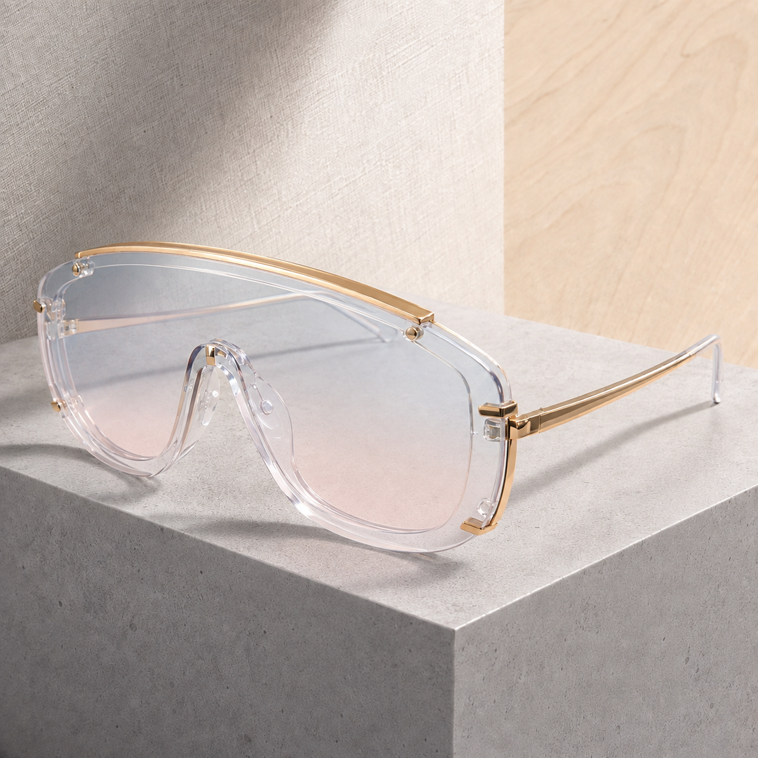Amos Sculptural Sunglasses - Transparent