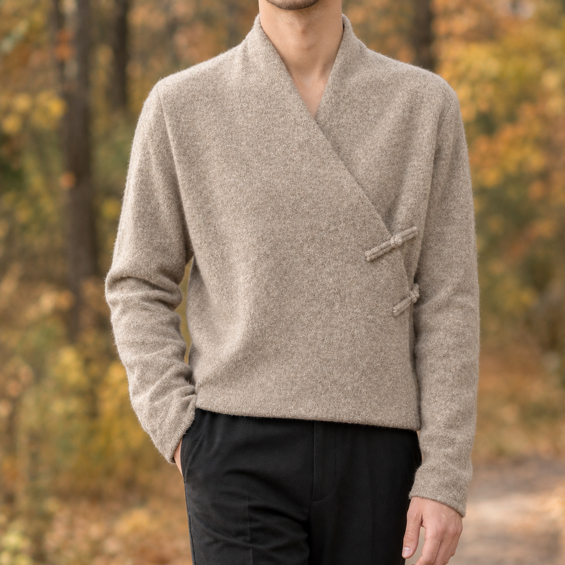 Harrison-Lane Pure Wool Sweater - Taupe