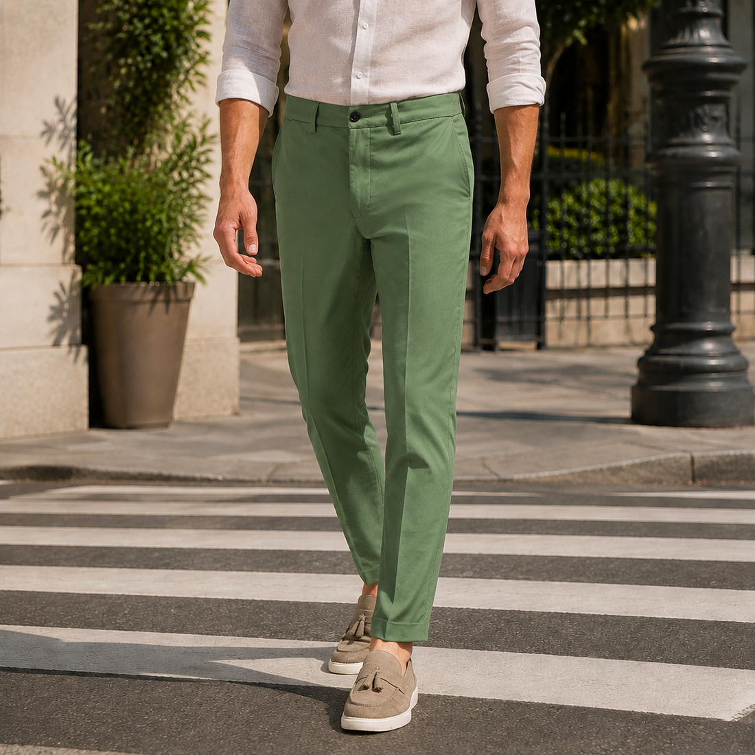 Stefan Slim Chino Pants - Green