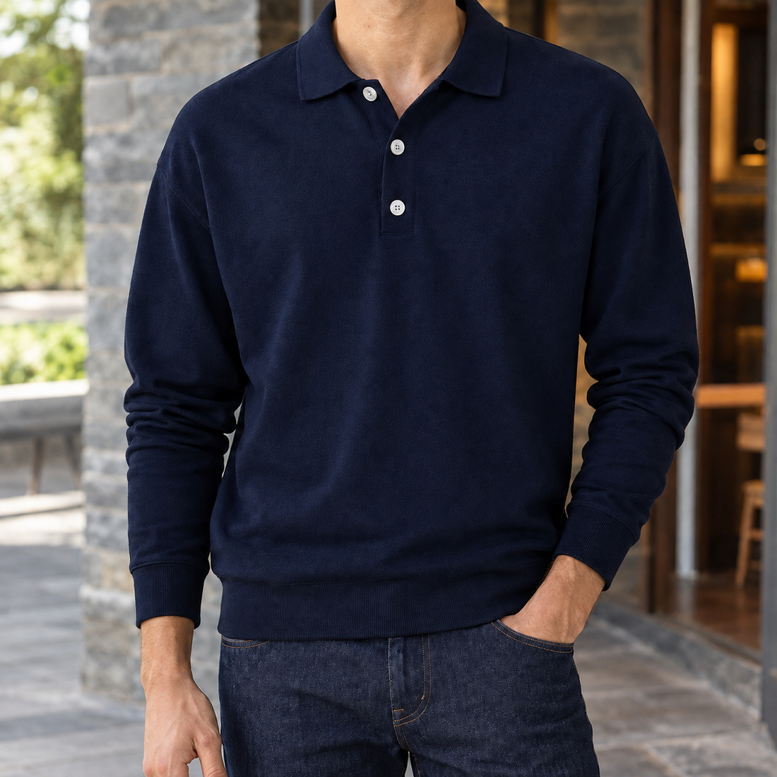 Bertrand-Reid Relaxed Polo - Navy Blue