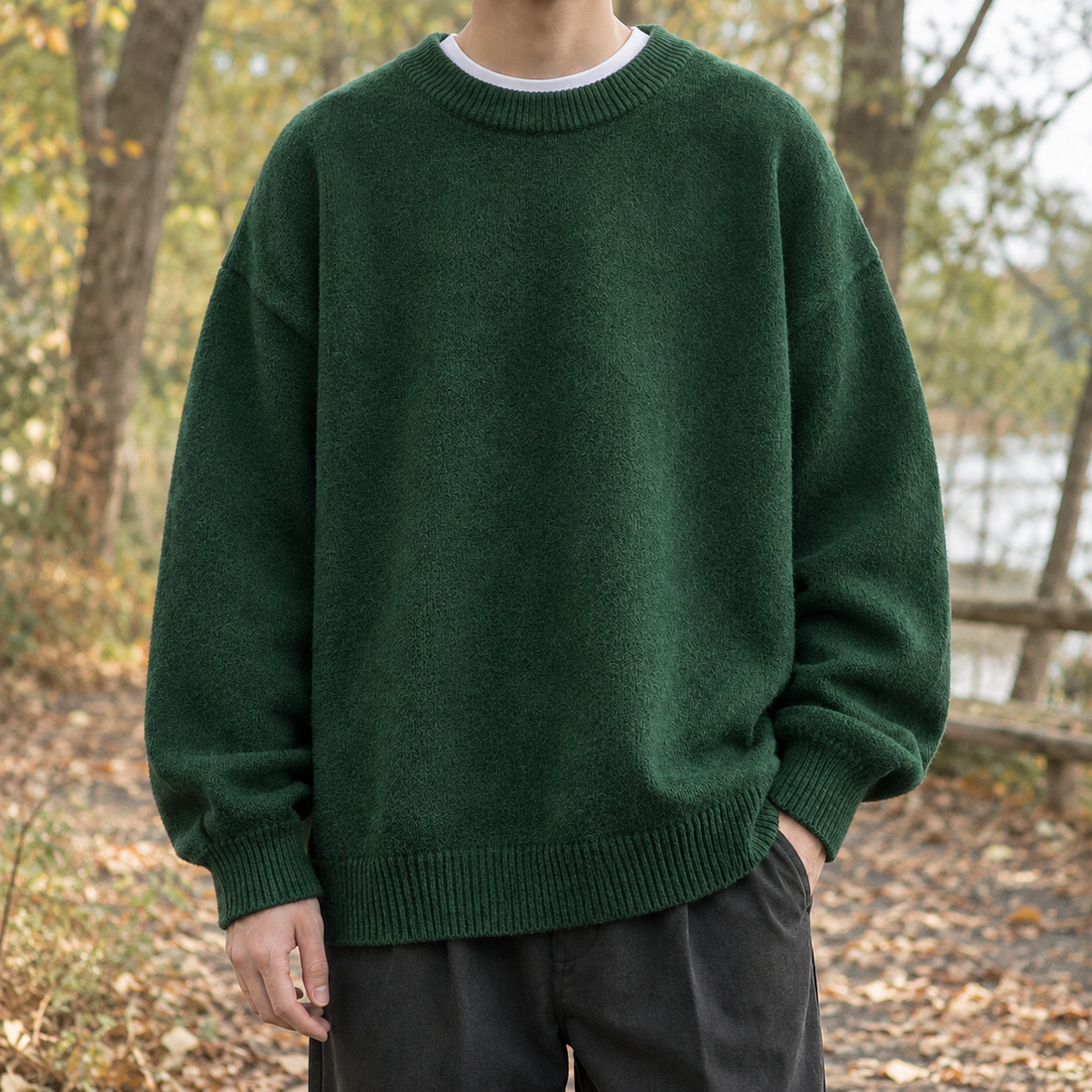 Francis-Miles Oversized Sweater - Dark Green